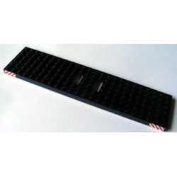 Train Base 6 x 24 with 3 Round Holes Each End with Red and White Danger Stripes Pattern at Each End on Both Sides (Stickers) - Set 4552