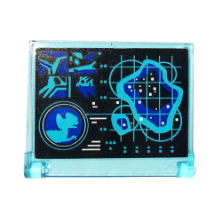 Glass for Window 1 x 4 x 3 - Opening with Display with Dinosaur Scan Pattern (Sticker) - Set 75931