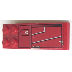 Slope, Curved 6 x 2 with Black and Silver Lines Pattern Model Right Side (Sticker) - Set 6207 Slope, Curved 6 x 2 with Black and Silver Lines Pattern Model Right Side (Sticker) - Set 6207