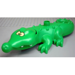 Duplo Alligator / Crocodile Large with Opening Jaw and Wide Snout with Crossed Eyes Duplo Alligator / Crocodile Large with Opening Jaw and Wide Snout with Crossed Eyes