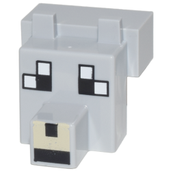 Creature Head Pixelated with Snout with Black and White Eyes Large, Tan Muzzle Pattern (Minecraft Tamed Wolf) Creature Head Pixelated with Snout with Black and White Eyes Large, Tan Muzzle Pattern (Minecraft Tamed Wolf)