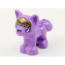 Fox, Friends Style with Gold Headpiece and Eyes, 2 White Tusks, Dark Purple Hair Pattern (Disney Serlot)