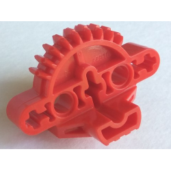 Bionicle Matoran Torso, Gear 9 Tooth with 3 Axle Holes and 2 Pin Holes - Red