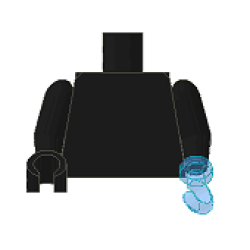 Torso Plain / Black Arms / Black Hand Right / Trans-Medium Blue Hook Left Torso Plain / Black Arms / Black Hand Right / Trans-Medium Blue Hook Left