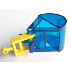 Crane Bucket with Spring and Yellow Handle (3489 / bb0217 / 3490) - Trans-Dark Blue Crane Bucket with Spring and Yellow Handle (3489 / bb0217 / 3490) - Trans-Dark Blue