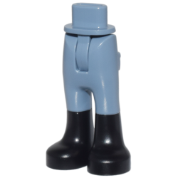 Mini Doll Hips and Trousers with Back Pockets with Molded Black Lower Legs / Boots Pattern - Thin Hinge