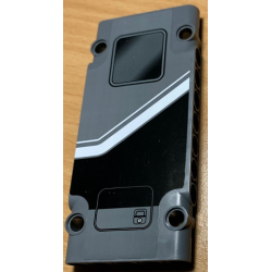 Technic, Panel Plate 5 x 11 x 1 with Black Bottom, White Stripes and Window Pattern Model Left Side (Sticker) - Set 42078