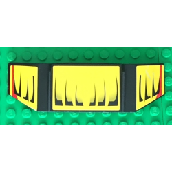 Technic, Panel Car Spoiler 3 x 8 with Three Holes and Black and Red Lines on Yellow Background Pattern (Stickers) - Set 8166 Technic, Panel Car Spoiler 3 x 8 with Three Holes and Black and Red Lines on Yellow Background Pattern (Stickers) - Set 8166