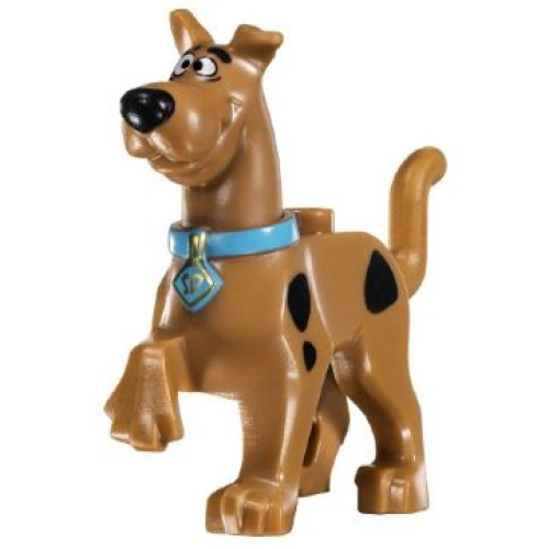 Деталь LEGO 21042pb01c01 Dog, Great Dane Scooby-Doo Walking with Medium Azure Collar Pattern
