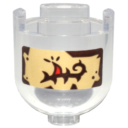 Деталь LEGO 30151pb11 Brick, Round 2 x 2 x 1 2/3 Dome Top with Reddish Brown and Tan Label and Vine with Red Thorn Pattern (Sticker) - Set 76431