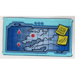 Glass for Window 1 x 4 x 6 with Map Screen and '01-20 SAVE NINJA' and 'MILK!' Sticky Notes Pattern (Sticker) - Set 70596