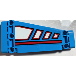 Technic, Panel Plate 5 x 11 x 1 Tapered with Red Line and White Polygons Outlined in Red Pattern Model Right Side (Sticker) - Set 42070 Technic, Panel Plate 5 x 11 x 1 Tapered with Red Line and White Polygons Outlined in Red Pattern Model Right Side (Sticker) - Set 42070