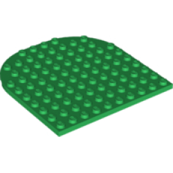 Plate, Round 10 x 10 Rounded End - Green Plate, Round 10 x 10 Rounded End - Green
