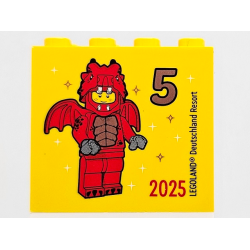 Brick 2 x 4 x 3 with Besuchsmeister 5 Bronze 2025 LEGOLAND Deutschland Resort Pattern