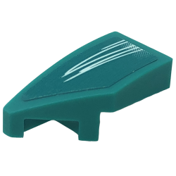 Wedge 2 x 1 x 2/3 Left with White Lines Pattern (Sticker) - Set 76909