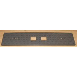 Train Base 6 x 28 with 3 Round Holes Each End and 2 x 2 Cutouts - Dark Bluish Gray