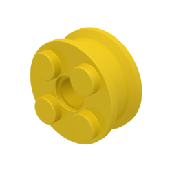 Wheel FreeStyle with Technic Pin Hole - Yellow Wheel FreeStyle with Technic Pin Hole - Yellow