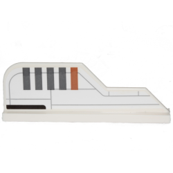 Tail 8 x 1 with Stepped Fin with Dark Bluish Gray Lines and Stripes and Medium Nougat Stripe Pattern Model Left Side (Sticker) - Set 75248 Tail 8 x 1 with Stepped Fin with Dark Bluish Gray Lines and Stripes and Medium Nougat Stripe Pattern Model Left Side (Sticker) - Set 75248