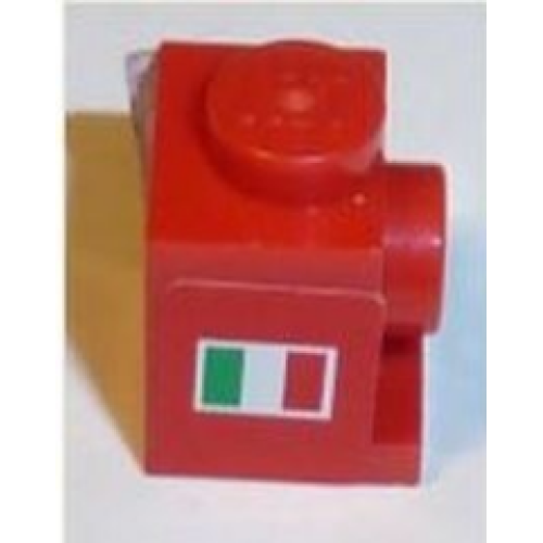 Деталь LEGO 4070pb03 Brick, Modified 1 x 1 with Italian Flag Pattern on Both Sides (Stickers) - Sets 8168 / 8185