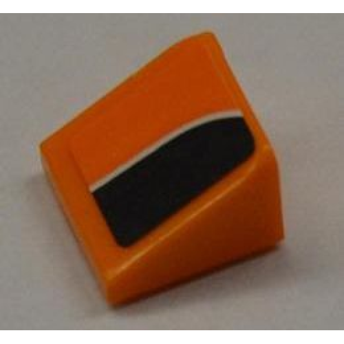 Деталь LEGO 54200pb035R Slope 30 1 x 1 x 2/3 with White Line on Orange and Black Pattern Model Right (Sticker) - Set 8125
