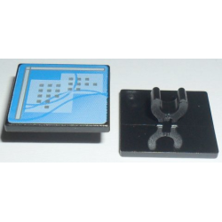 Road Sign 2 x 2 Square with Open O Clip with Curved Blue Lines and Small Black Squares Pattern (Computer Screen) Road Sign 2 x 2 Square with Open O Clip with Curved Blue Lines and Small Black Squares Pattern (Computer Screen)