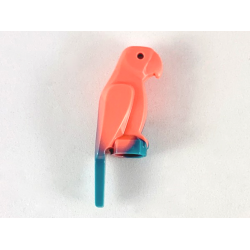 Bird, Parrot with Large Beak with Marbled Dark Turquoise Pattern