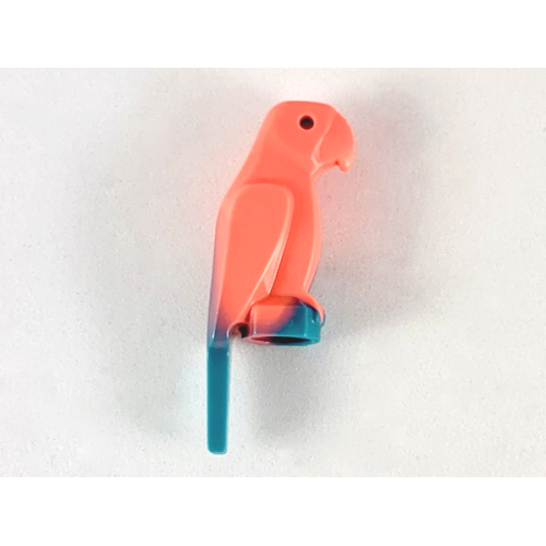 Деталь LEGO 27063pb03 Bird, Parrot with Large Beak with Marbled Dark Turquoise Pattern