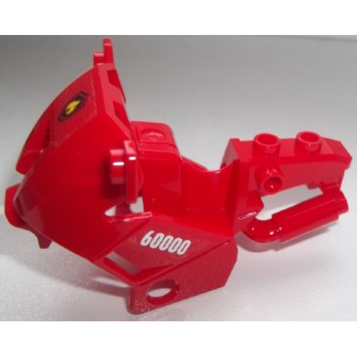 Деталь LEGO 52035pb09 Motorcycle Fairing, City with Black and Yellow Fire Logo Badge on Front and '60000' on Both Sides Pattern (Stickers) - Set 60000