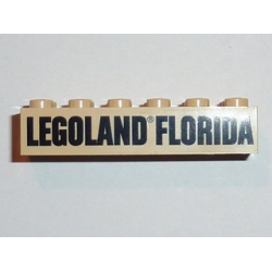 Brick 2 x 6 with Black LEGOLAND FLORIDA Pattern Brick 2 x 6 with Black LEGOLAND FLORIDA Pattern