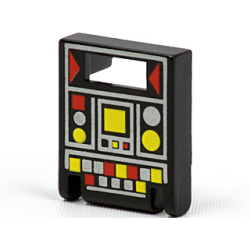 Container, Box 2 x 2 x 2 Door with Slot with Red and Yellow Controls Pattern Container, Box 2 x 2 x 2 Door with Slot with Red and Yellow Controls Pattern