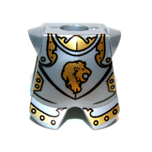 Деталь LEGO 2587pb23 Minifigure Armor Breastplate with Leg Protection with Kingdoms Lion Head Pattern