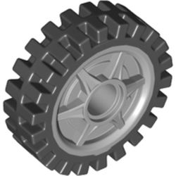 Wheel 24 x 7 with Shallow Spokes with Fixed Black Rubber Tire Wheel 24 x 7 with Shallow Spokes with Fixed Black Rubber Tire