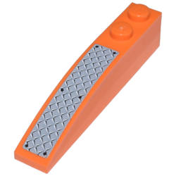 Slope, Curved 6 x 1 with 2 Studs with Tread Plate Pattern (Sticker) - Set 7738 Slope, Curved 6 x 1 with 2 Studs with Tread Plate Pattern (Sticker) - Set 7738