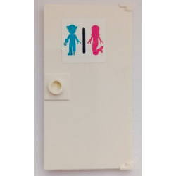 Door 1 x 4 x 6 with Stud Handle with Dark Turquoise Pirate and Dark Pink Mermaid (Unisex Restroom) Pattern (Sticker) - Set 41428 Door 1 x 4 x 6 with Stud Handle with Dark Turquoise Pirate and Dark Pink Mermaid (Unisex Restroom) Pattern (Sticker) - Set 41428
