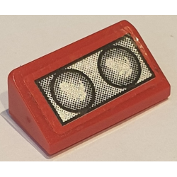 Slope 30 1 x 2 x 2/3 with 2 Silver Headlights on Red Background Pattern (Sticker) - Set 10248