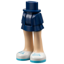 Mini Doll Hips and Skirt Layered, Light Nougat Legs, and White Shoes with Medium Azure Laces and Soles Pattern - Thick Hinge Mini Doll Hips and Skirt Layered, Light Nougat Legs, and White Shoes with Medium Azure Laces and Soles Pattern - Thick Hinge