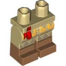 Hips and Legs with Skirt with Dark Tan Panels and Triangles, Bright Light Orange Flowers, Red Sash Ends, and Medium Nougat Feet Pattern Hips and Legs with Skirt with Dark Tan Panels and Triangles, Bright Light Orange Flowers, Red Sash Ends, and Medium Nougat Feet Pattern