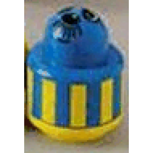 Деталь LEGO 31005pb21 Primo Brick, Round Rattle 1 x 1 with Face with Moustache and Yellow Stripes Pattern