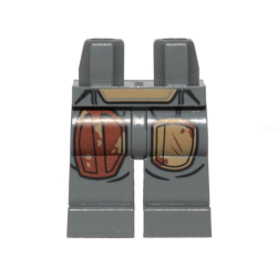 Hips and Legs with SW Mandalorian Armor, Reddish Brown and Tan Patches Pattern