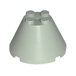 Cone 4 x 4 x 2 without Axle Hole - Light Gray