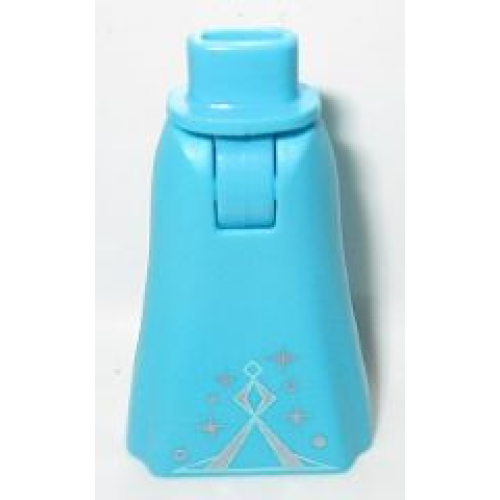 Деталь LEGO 15875c00pb007 Mini Doll Hips and Skirt Full Length with Silver Pyramid Symbol, Stars and Dots Pattern - Thick Hinge