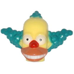 Minifigure, Head, Modified Simpsons Krusty the Clown Pattern