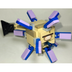 Minecraft Guardian, Elder (Dark Tan Plate 1 x 2 on Tail) - Brick Built