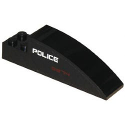 Slope, Curved 8 x 2 x 2 with 4 Recessed Studs with 'POLICE' and '5974' Pattern on Right Side (Sticker) - Set 5974 Slope, Curved 8 x 2 x 2 with 4 Recessed Studs with 'POLICE' and '5974' Pattern on Right Side (Sticker) - Set 5974