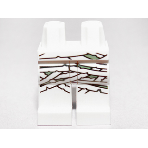 Деталь LEGO 970c00pb0077 Hips and Legs with White and Green Mummy Wrappings Pattern