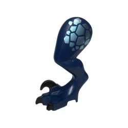 Dinosaur Leg Large (Rear) Raptor Left with Black Pin with Black Claws and Metallic Light Blue Scales Pattern