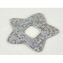 Clikits, Icon Accent Plastic Star 3 1/4 x 3 1/4 with Holographic Grid of Squares Pattern Clikits, Icon Accent Plastic Star 3 1/4 x 3 1/4 with Holographic Grid of Squares Pattern