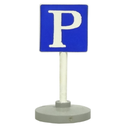 Road Sign with Post, Square with Parking 'P' Pattern, Type 2 Base Road Sign with Post, Square with Parking 'P' Pattern, Type 2 Base