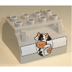 Duplo Container Tank Upper Section with Cow Holding Glass of Milk Large Pattern Duplo Container Tank Upper Section with Cow Holding Glass of Milk Large Pattern