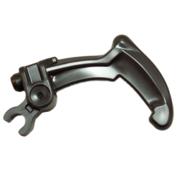 Bionicle Weapon Claw - Bent and Notched with Clip - Trans-Neon Orange